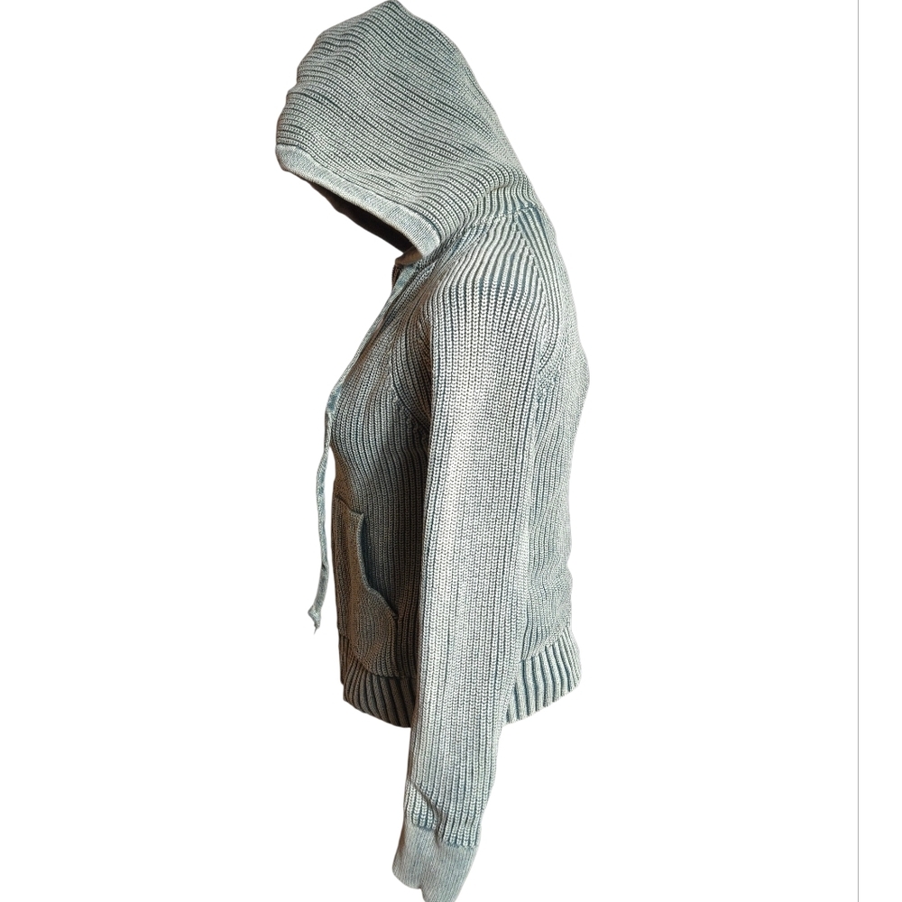 Kinross Distressed Green Zip-Up Hoodie Sweater - Picture 4 of 8